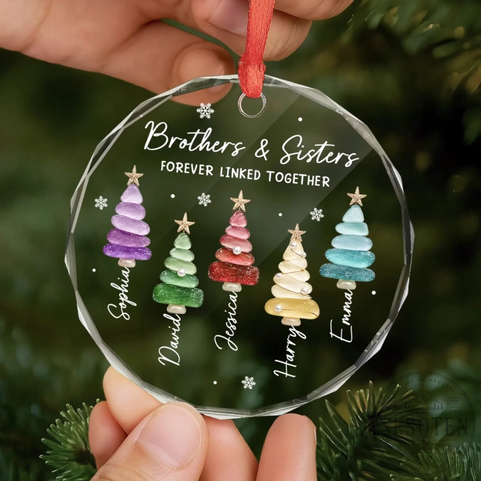 Here We Go, Brothers and Sisters Forever Linked Together Personalized Christmas Ornament 13 Here We Go, Brothers and Sisters Forever Linked Together Personalized Christmas Ornament