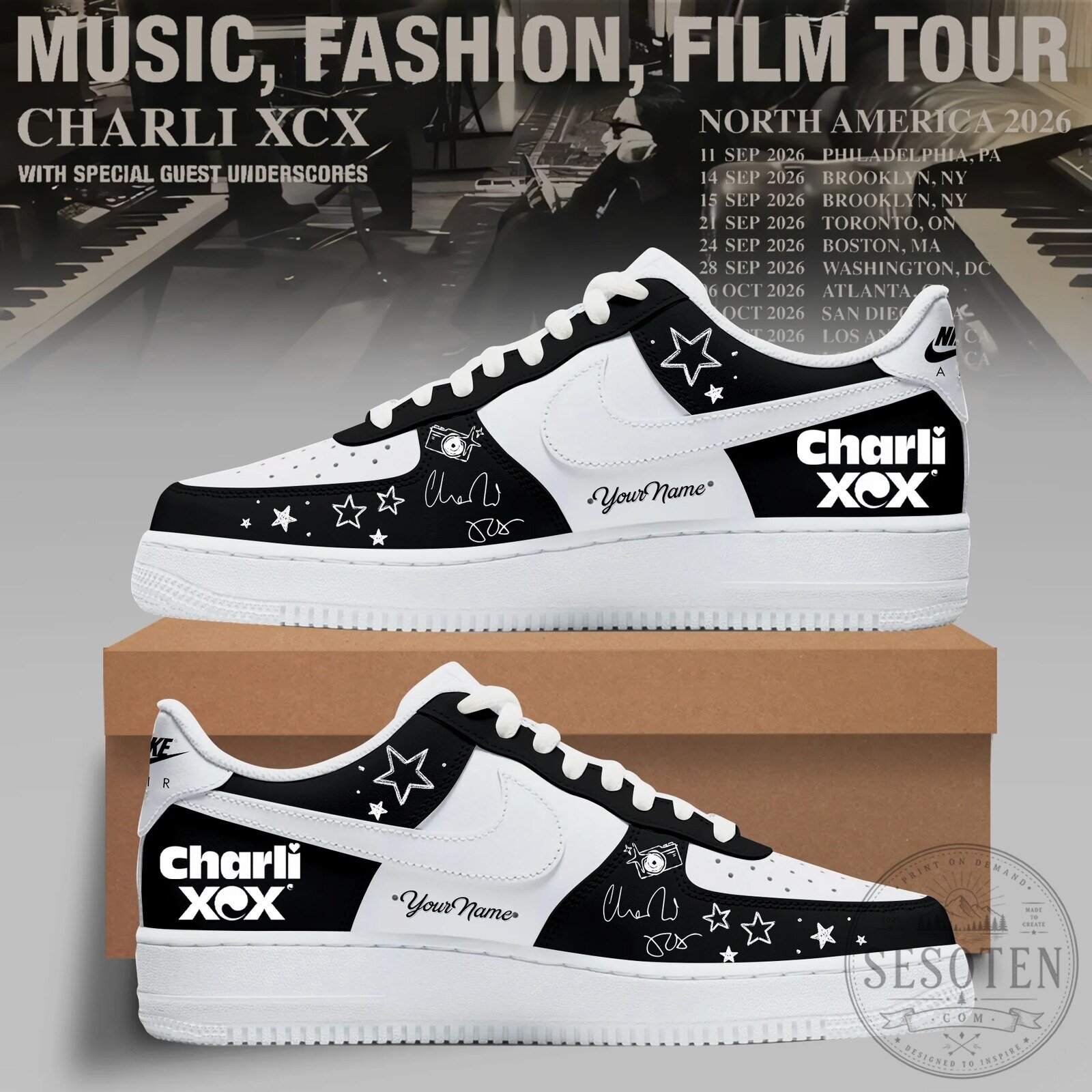 Charli XCX Music Fashion Film Tour Sneakers Here We Go Custom Shoes 2 Charli XCX Music Fashion Film Tour Sneakers Here We Go Custom Shoes