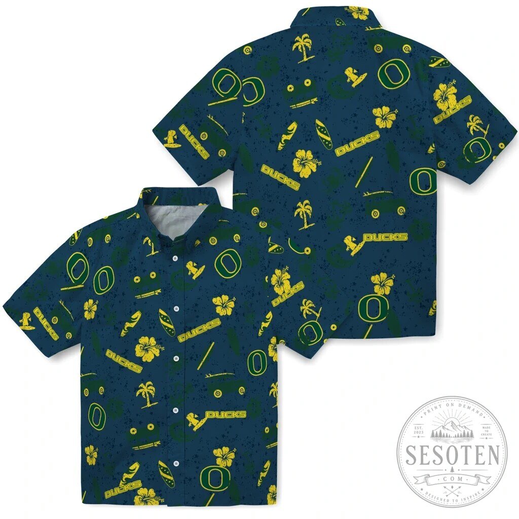 Oregon Ducks Summer Beach Shirt for Vacation - Hawaiian Style Apparel
