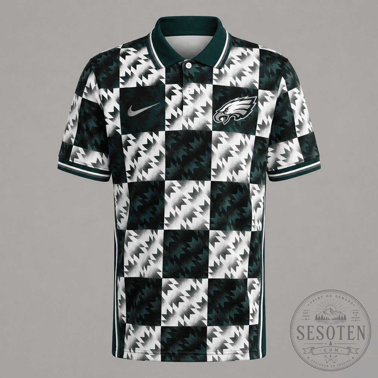 Philadelphia Eagles Geometric Pattern Polo Shirt for Men
