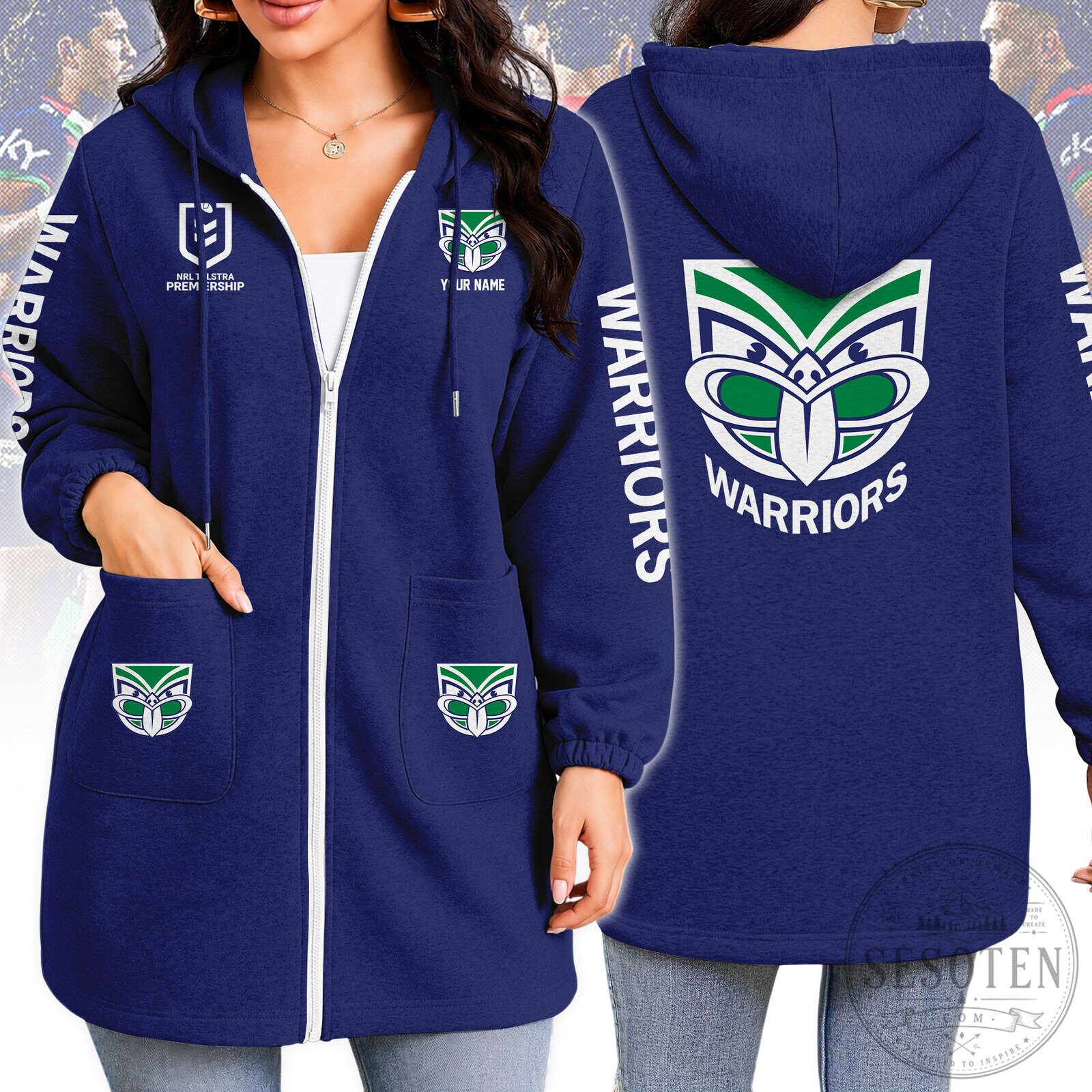 New Zealand Warriors Rugby League NRL Premiership Hoodie