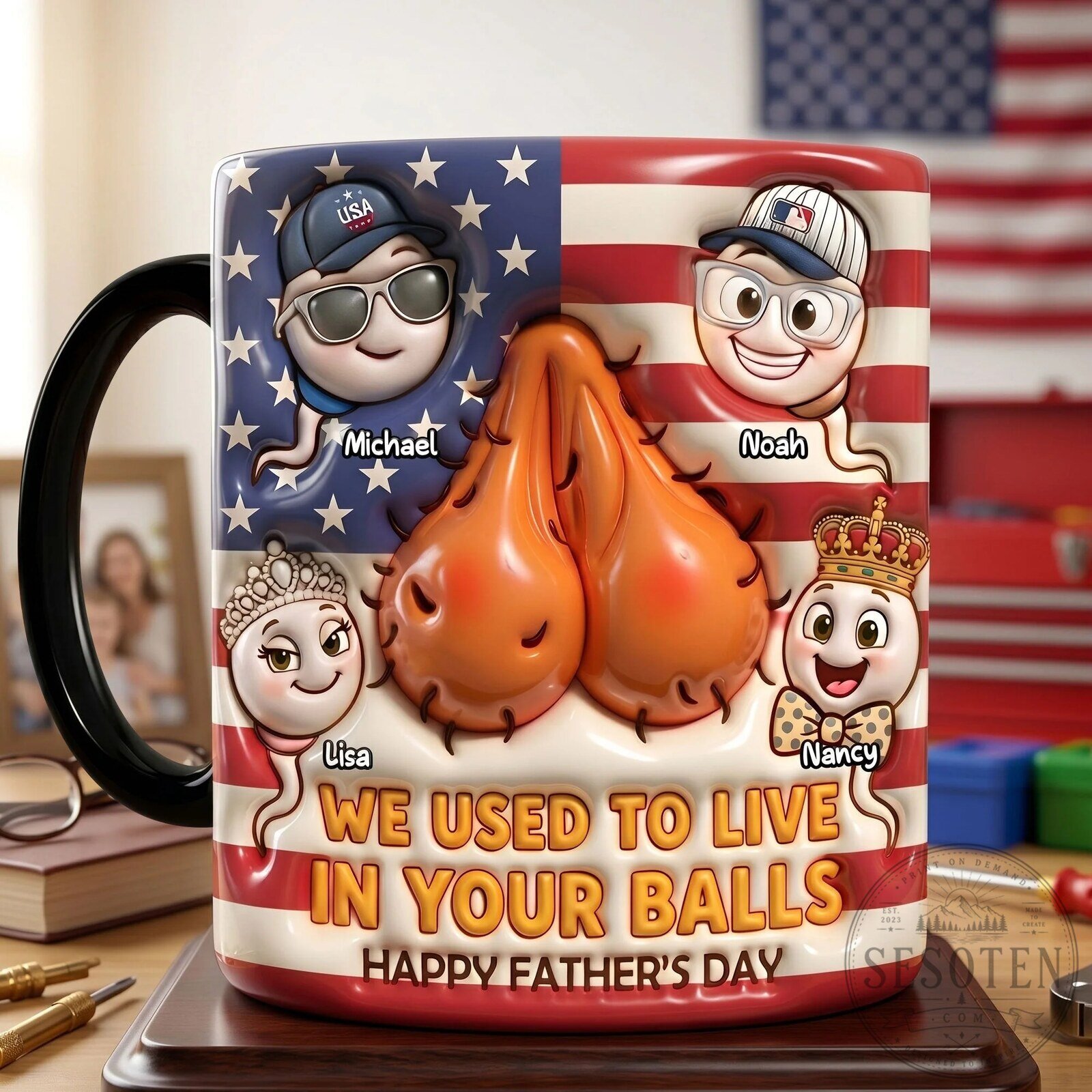 Funny Sperm Magic Mug for Dad - Personalized Father's Day Gift