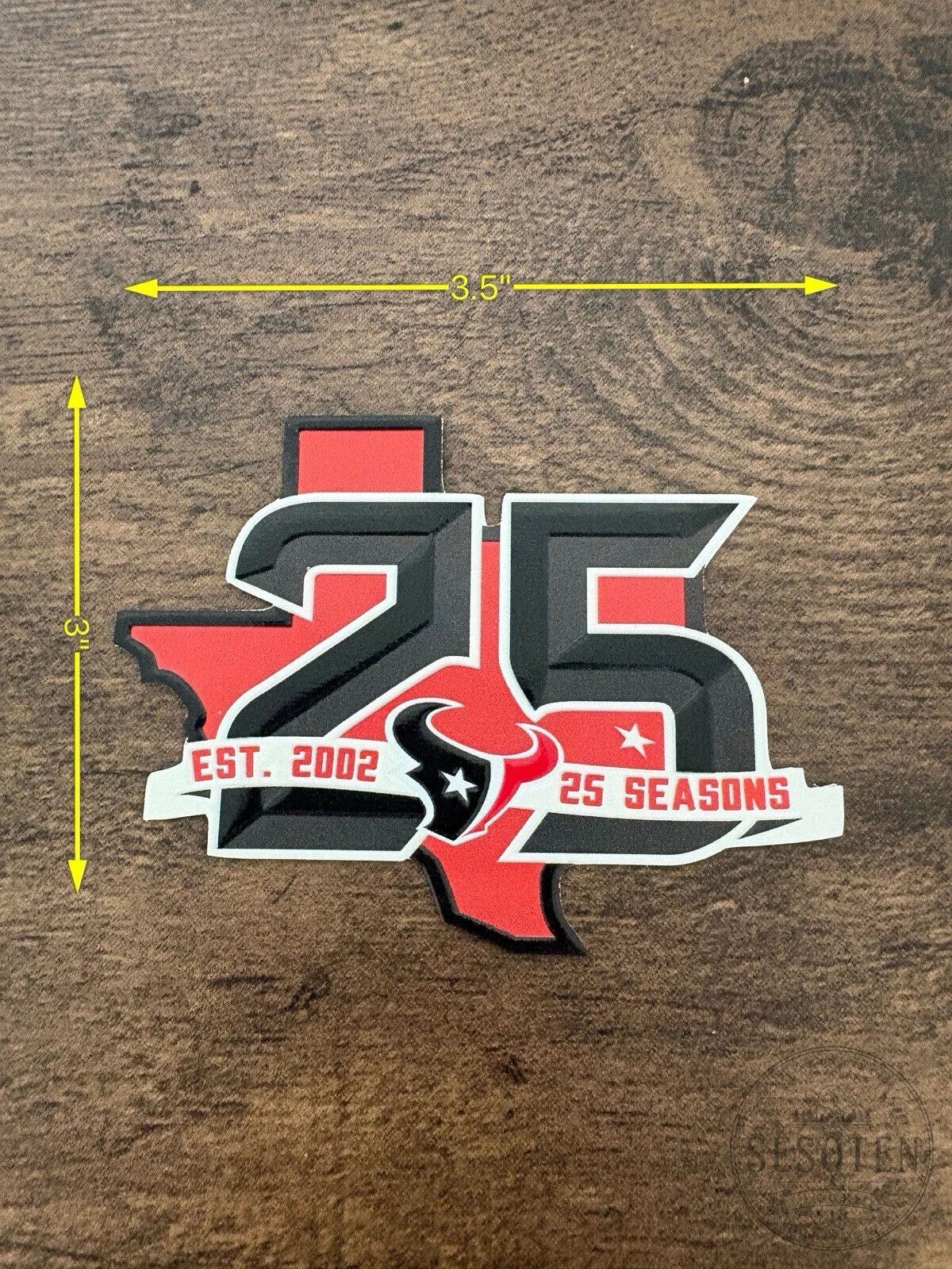 Houston Texans 25th Anniversary Est. 2002 25 Seasons Football Patch