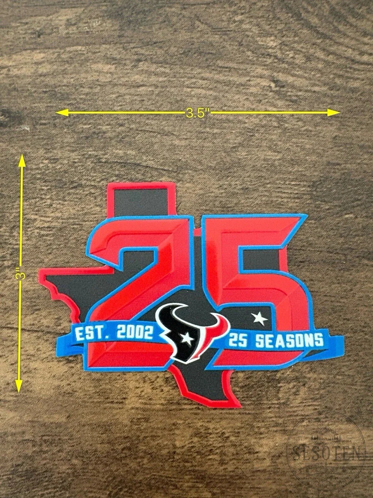 Houston Texans 25th Anniversary Est. 2002 25 Seasons Football Patch 7 Houston Texans 25th Anniversary Est. 2002 25 Seasons Football Patch