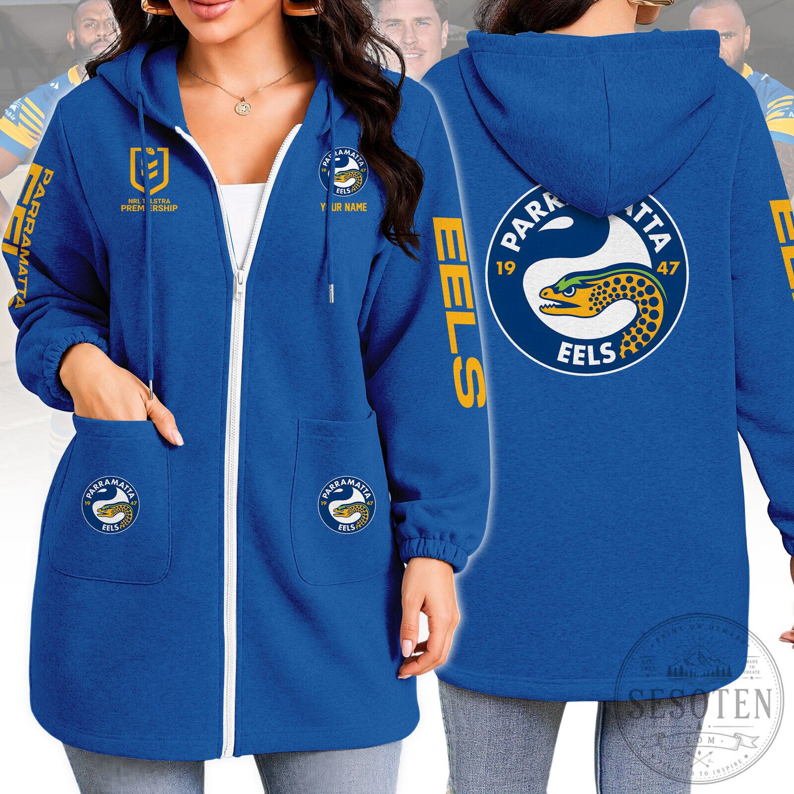 Parramatta Eels National Rugby League Team Blue Hoodie