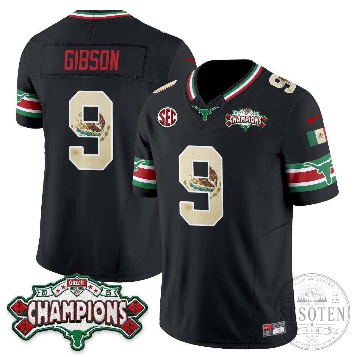 Texas Longhorns Mexico Edition Manning 16 Football Jersey Black 47 Texas Longhorns Mexico Edition Manning 16 Football Jersey Black