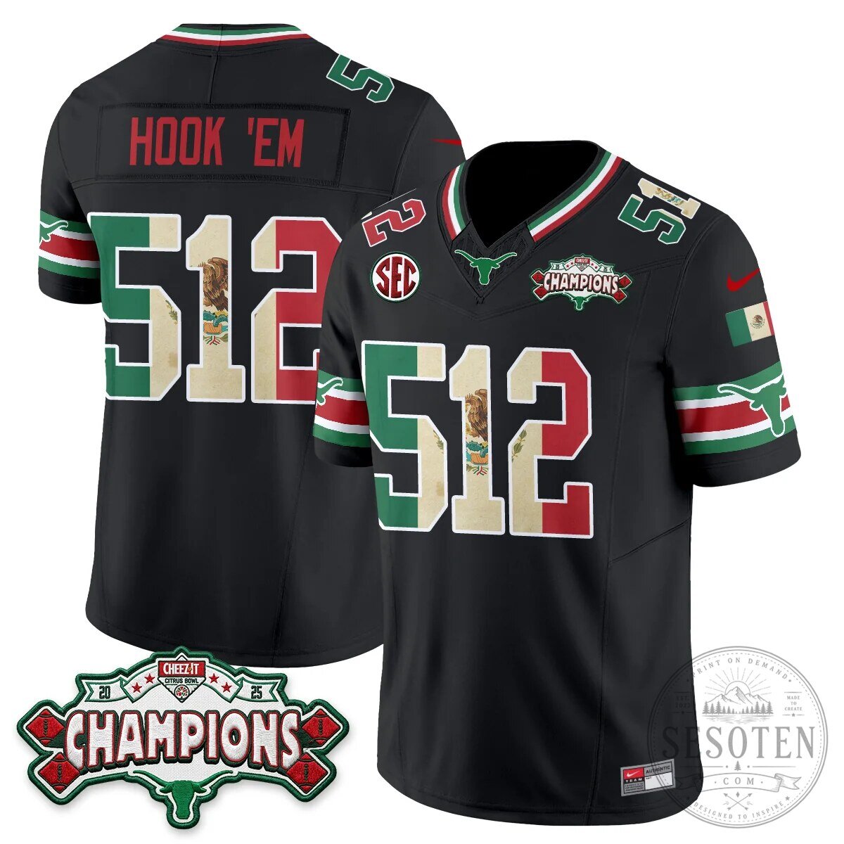 Texas Longhorns Mexico Edition Manning 16 Football Jersey Black 51 Texas Longhorns Mexico Edition Manning 16 Football Jersey Black