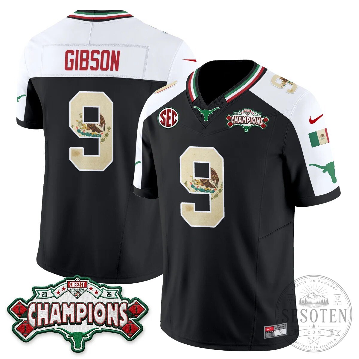 Texas Longhorns Mexico Edition Manning 16 Football Jersey Black 79 Texas Longhorns Mexico Edition Manning 16 Football Jersey Black
