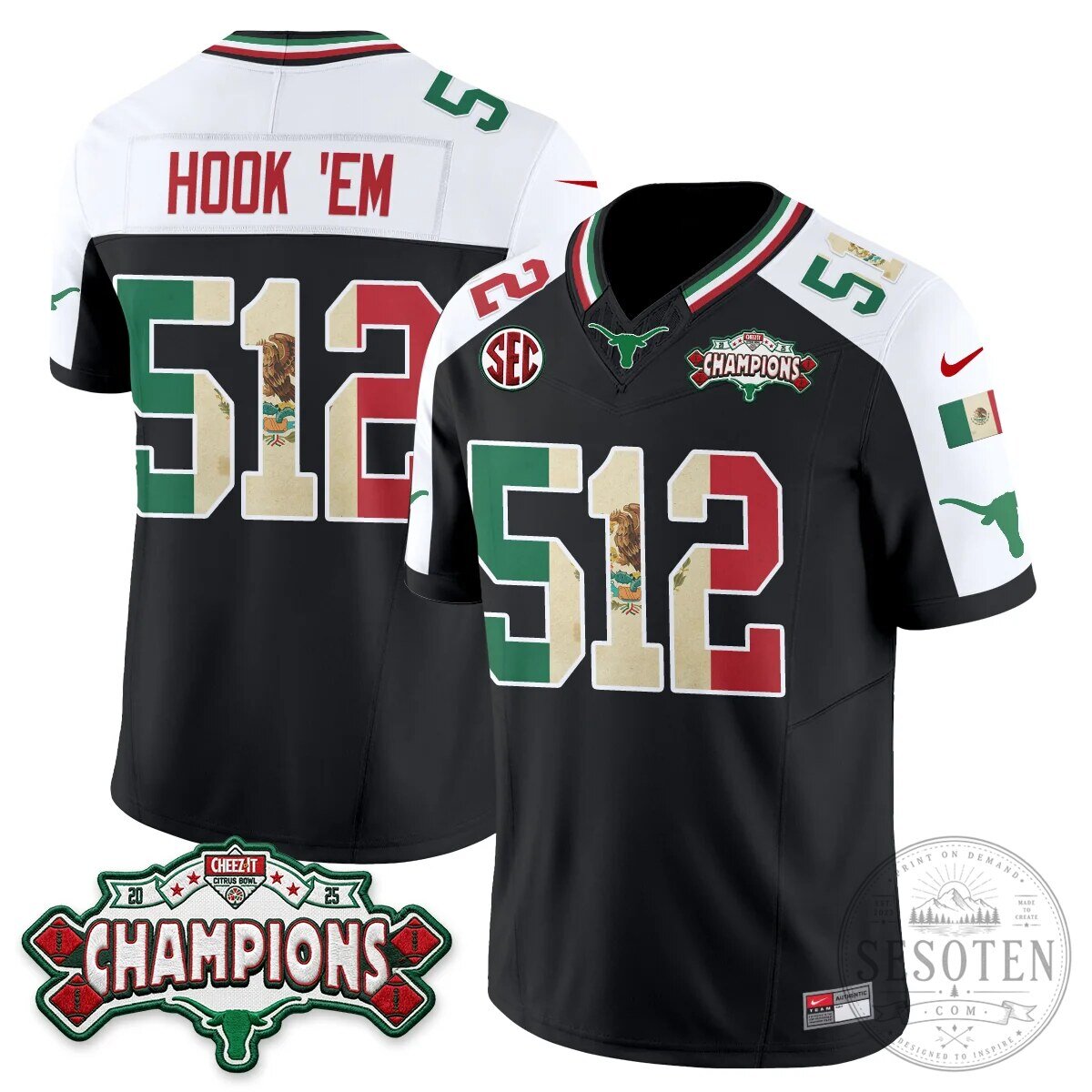 Texas Longhorns Mexico Edition Manning 16 Football Jersey Black 83 Texas Longhorns Mexico Edition Manning 16 Football Jersey Black