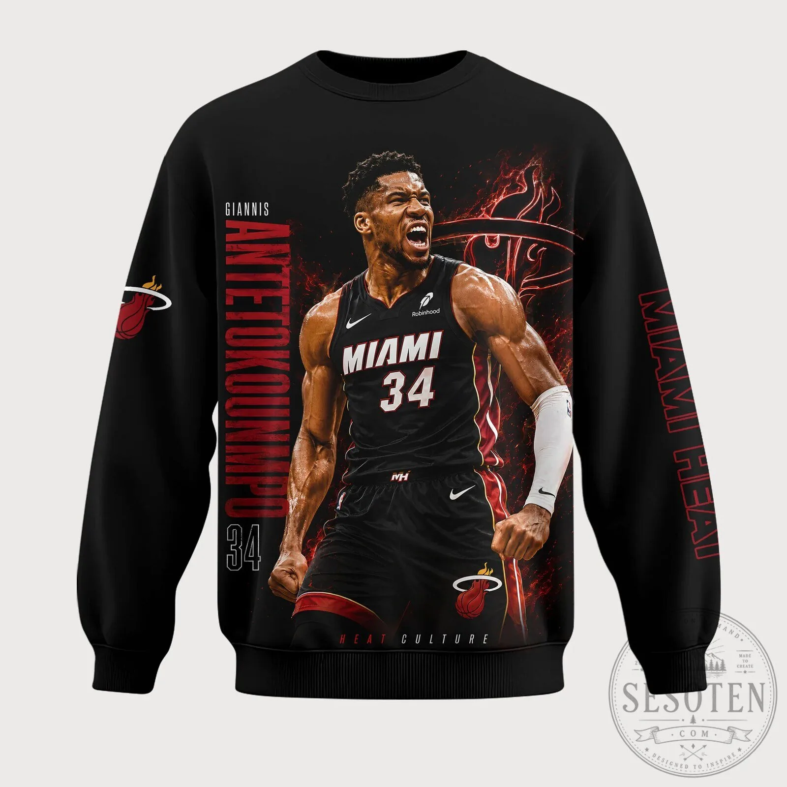 Giannis Antetokounmpo Miami Heat NBA Fan Shirt, Number 34 Basketball T-Shirt 14 Giannis Antetokounmpo Miami Heat NBA Fan Shirt, Number 34 Basketball T-Shirt