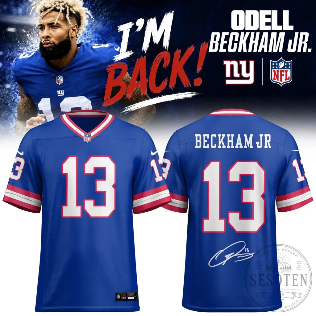 Odell Beckham Jr. New York Giants Royal Blue Football Jersey Odell Beckham Jr. New York Giants Royal Blue Football Jersey