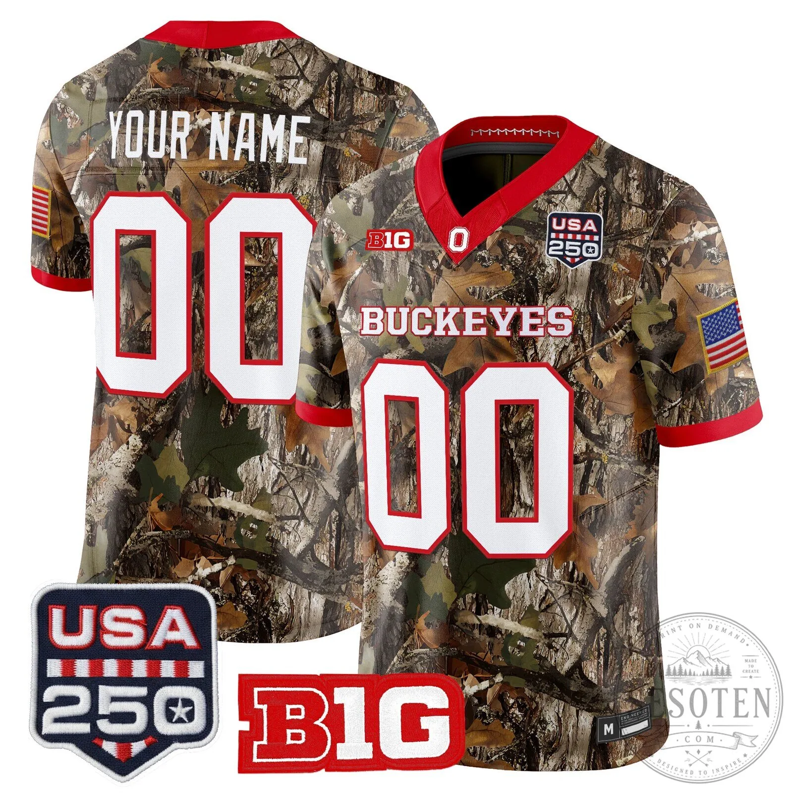 Ohio State Buckeyes Football Team Salute to Service Custom Stitched Jersey 7 Ohio State Buckeyes Football Team Salute to Service Custom Stitched Jersey