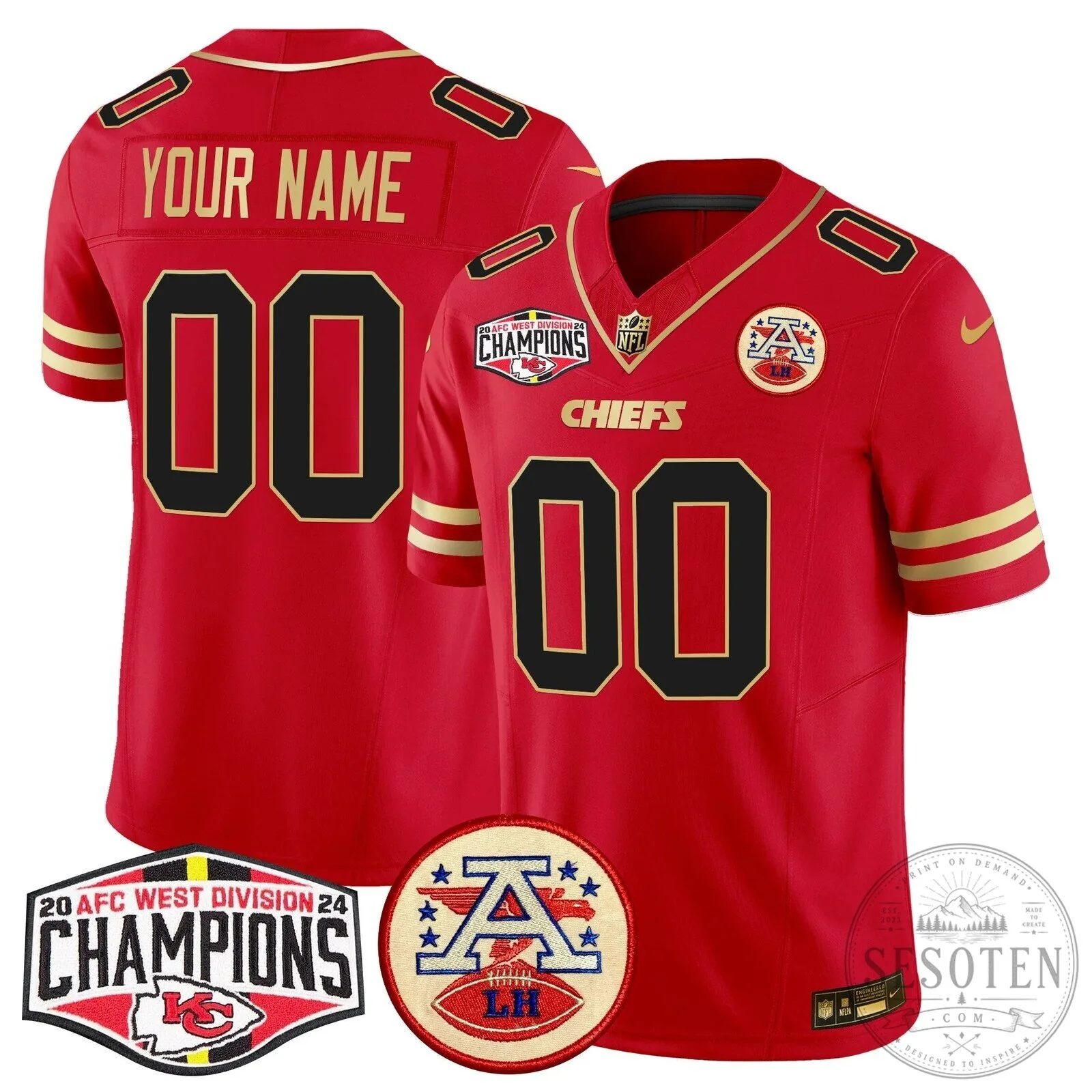 2024 AFC West Division Champions Jersey for Kansas City Chiefs Football Team 13 2024 AFC West Division Champions Jersey for Kansas City Chiefs Football Team
