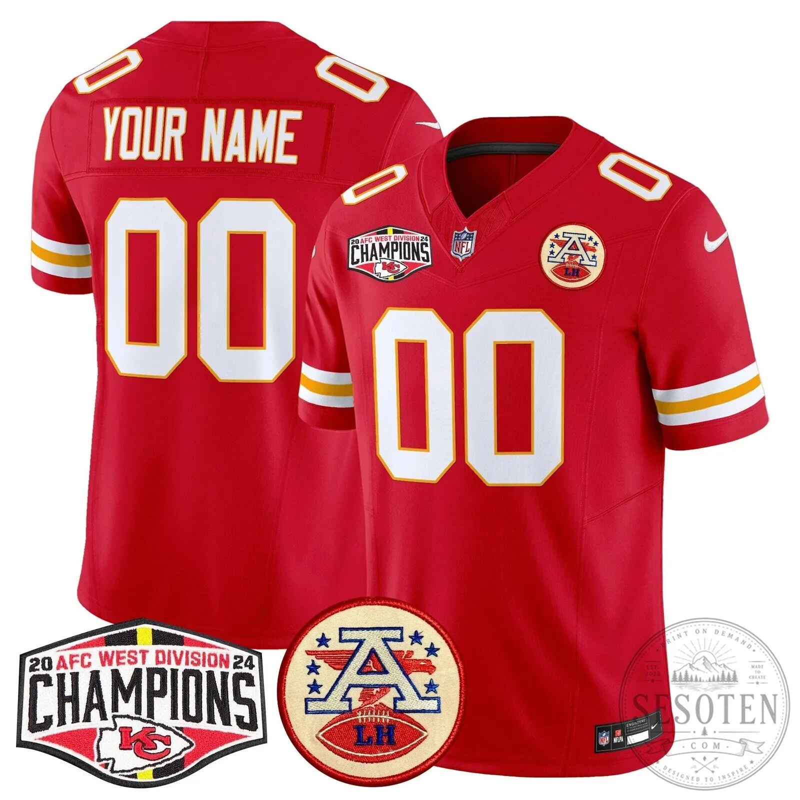 2024 AFC West Division Champions Jersey for Kansas City Chiefs Football Team 16 2024 AFC West Division Champions Jersey for Kansas City Chiefs Football Team