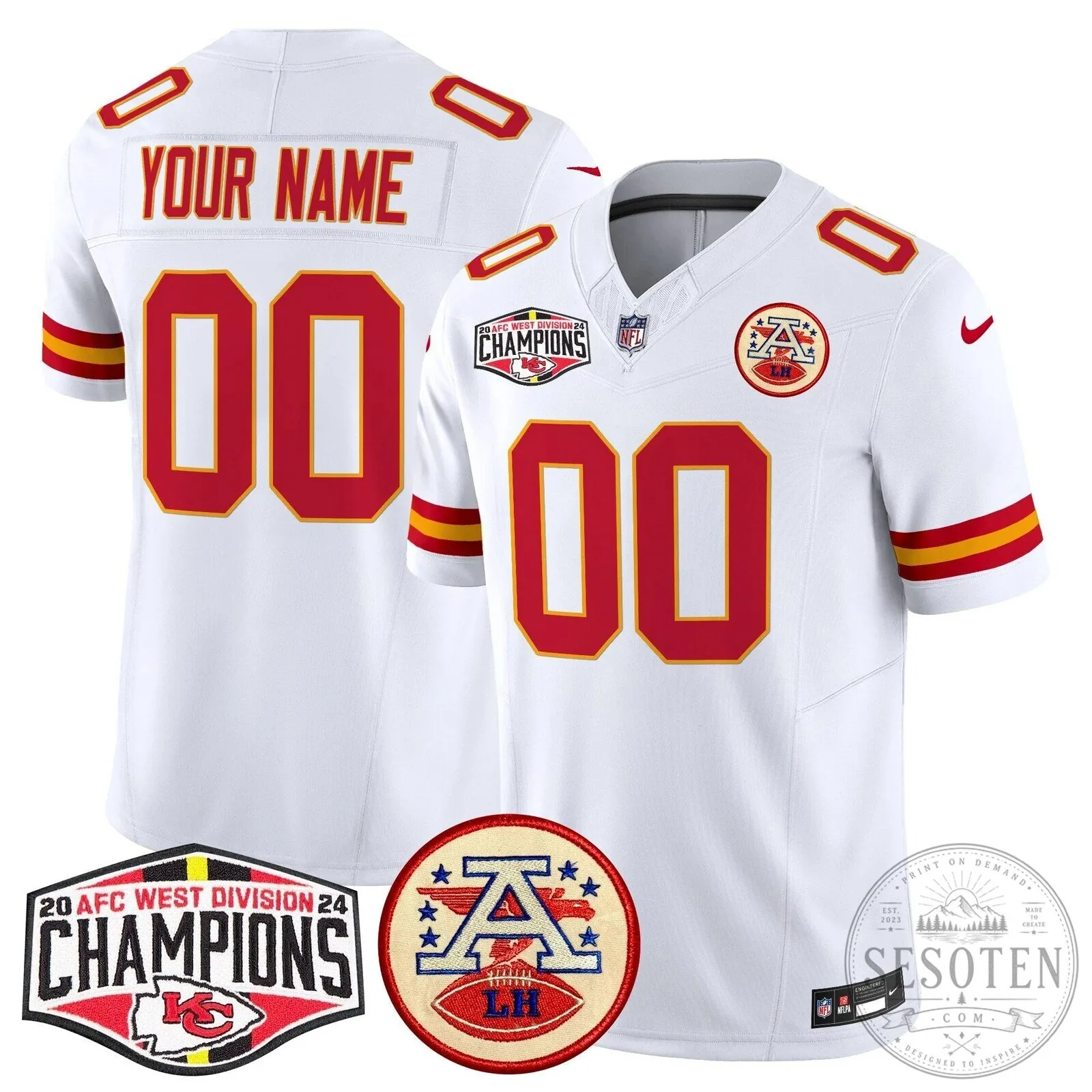 2024 AFC West Division Champions Jersey for Kansas City Chiefs Football Team 17 2024 AFC West Division Champions Jersey for Kansas City Chiefs Football Team