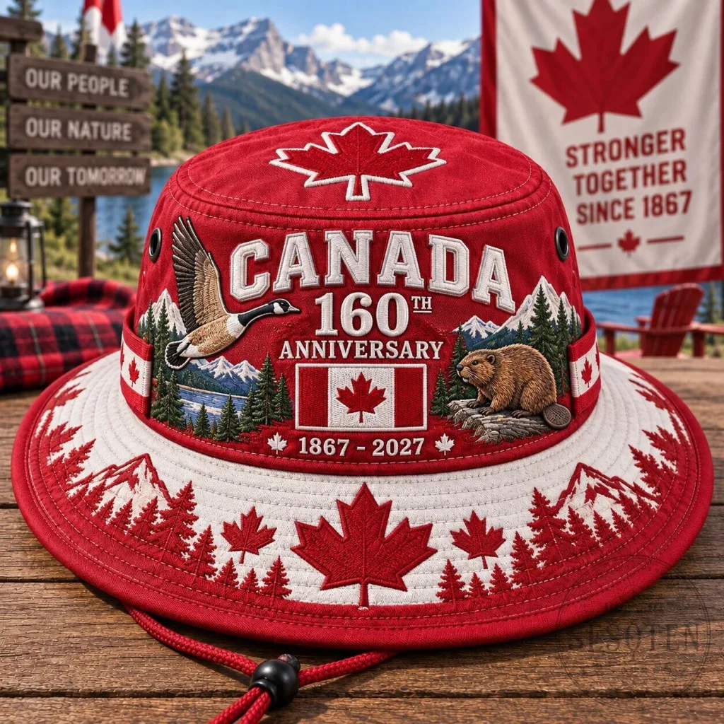 Canada 160th Anniversary Commemorative Maple Leaf Boonie Hat Canada 160th Anniversary Commemorative Maple Leaf Boonie Hat
