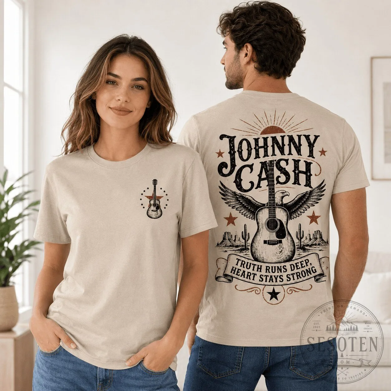 Johnny Cash Truth Runs Deep Heart Stays Strong Country Music T-Shirt