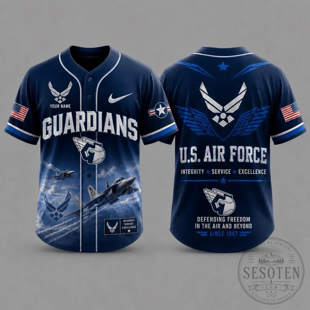 Cleveland Guardians U.S. Air Force Tribute Baseball Jersey Cleveland Guardians U.S. Air Force Tribute Baseball Jersey