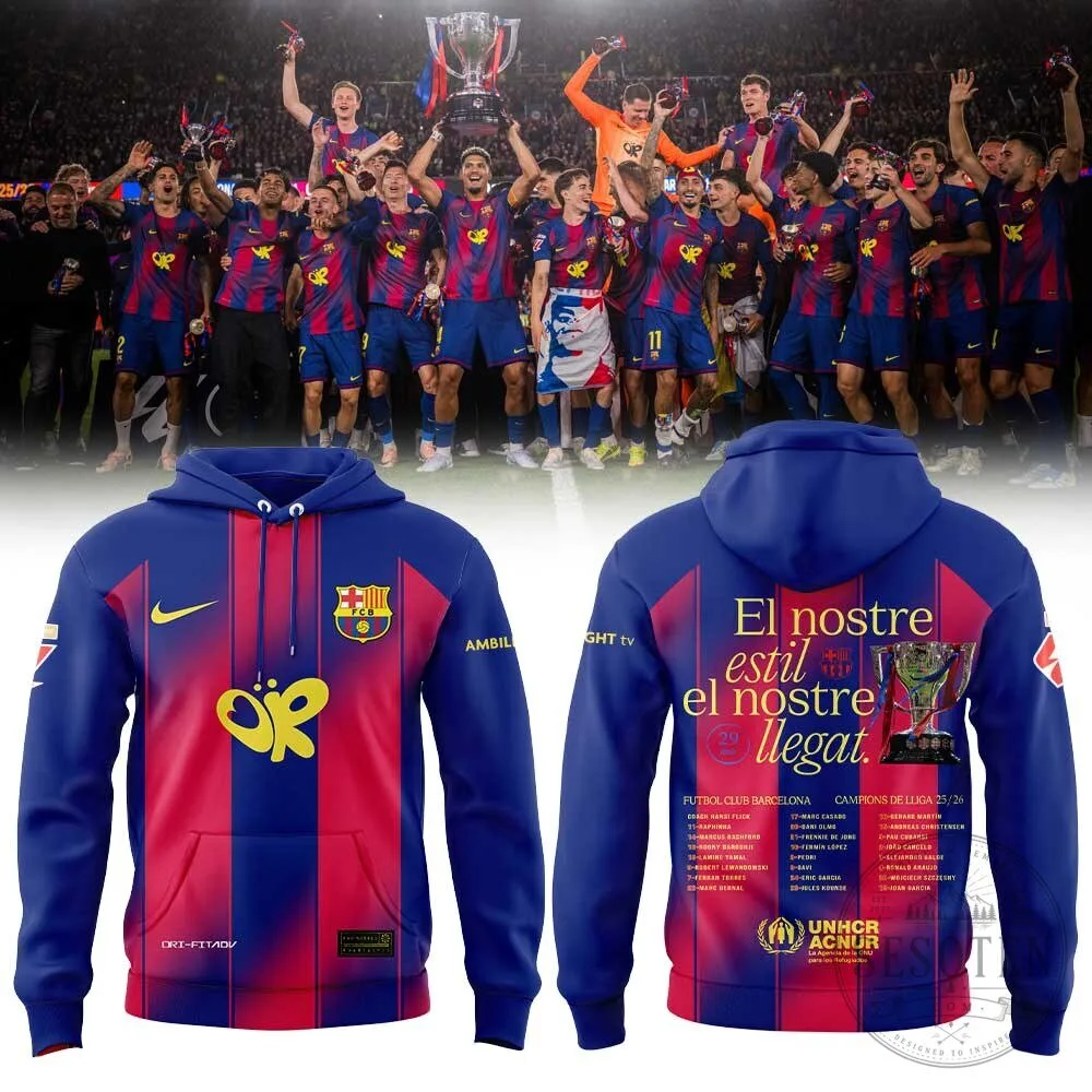 FC Barcelona 2025-2026 La Liga Champions Commemorative Hoodie