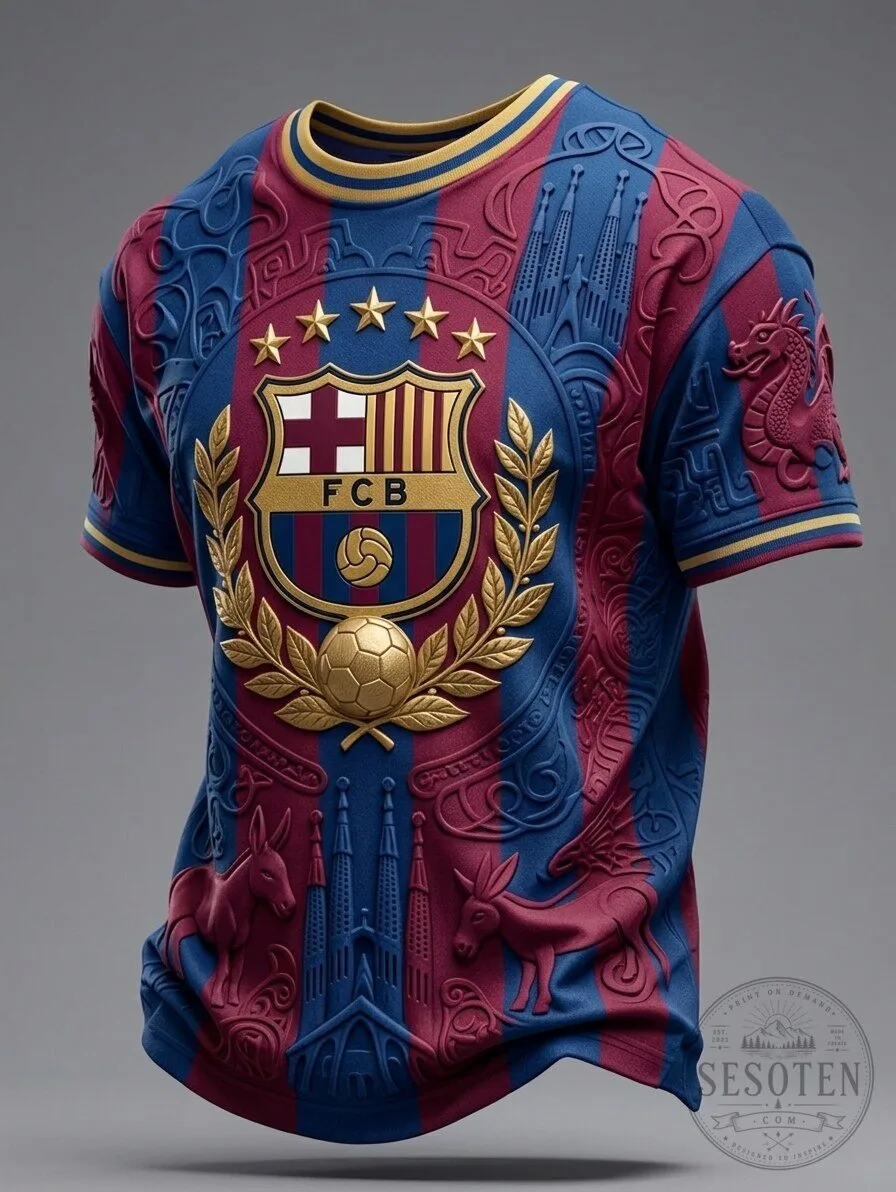 FC Barcelona Football Club Soccer Jersey for Men