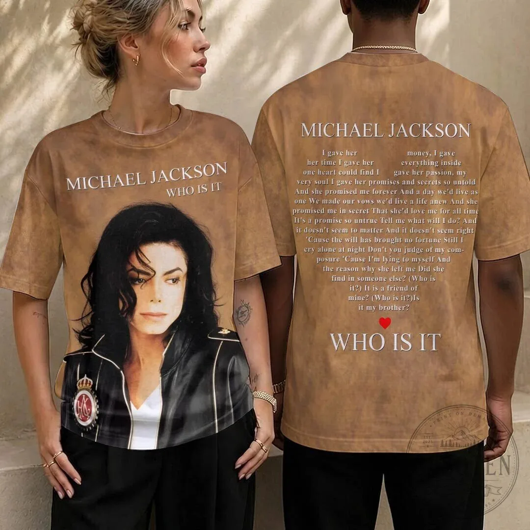 Michael Jackson Who Is It Song Lyrics Graphic Print T-Shirt