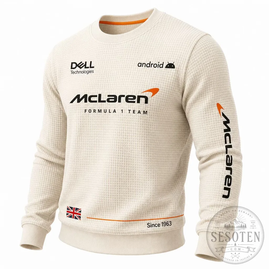 McLaren Formula 1 Team Racing Waffle Knit Sweatshirt McLaren Formula 1 Team Racing Waffle Knit Sweatshirt