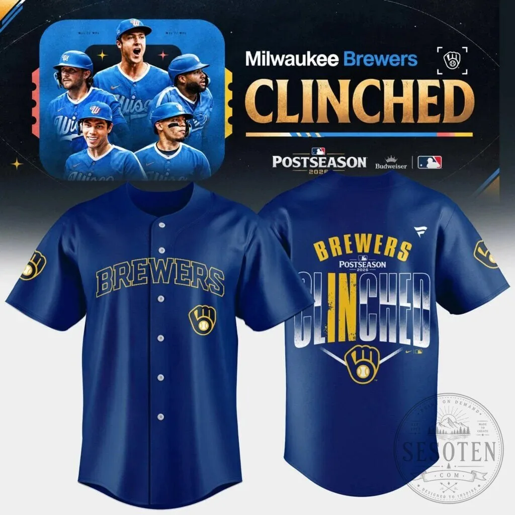 2026 Milwaukee Brewers Baseball Jersey for Postseason Clinch