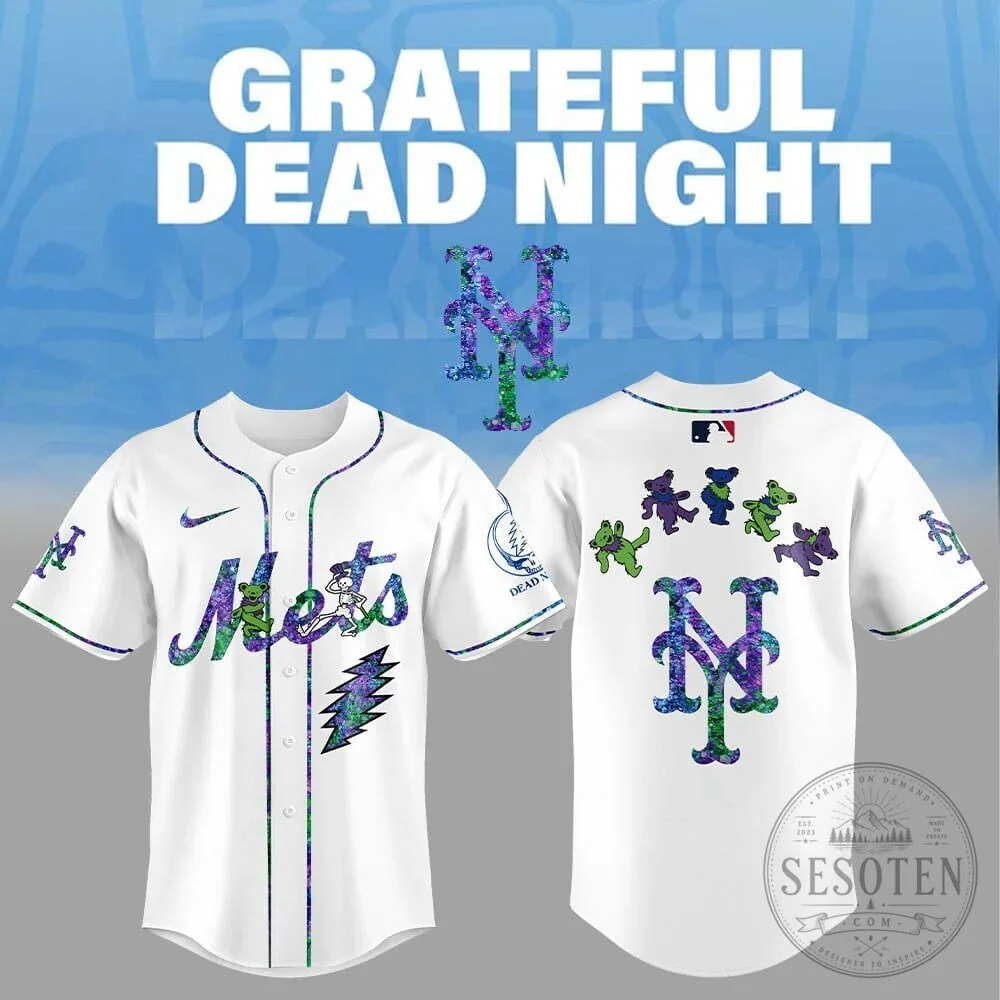New York Mets Baseball Grateful Dead Night Limited Edition Jersey