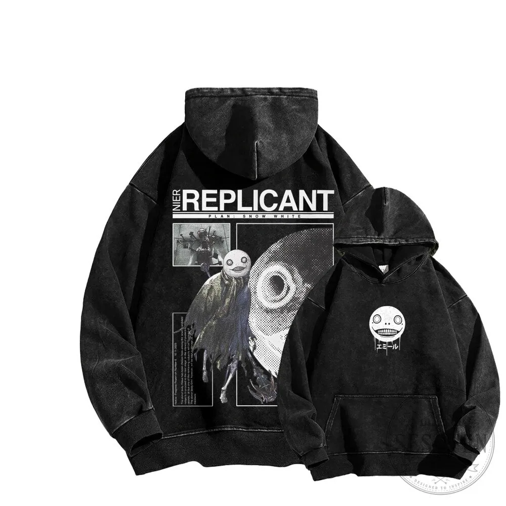Nier Replicant Emil Video Game Character Washed Hoodie