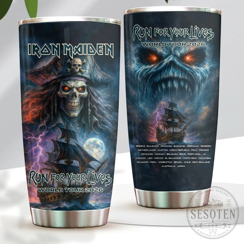 Iron Maiden Run For Your Lives World Tour 2026 Tumbler Cup 38 Iron Maiden Run For Your Lives World Tour 2026 Tumbler Cup