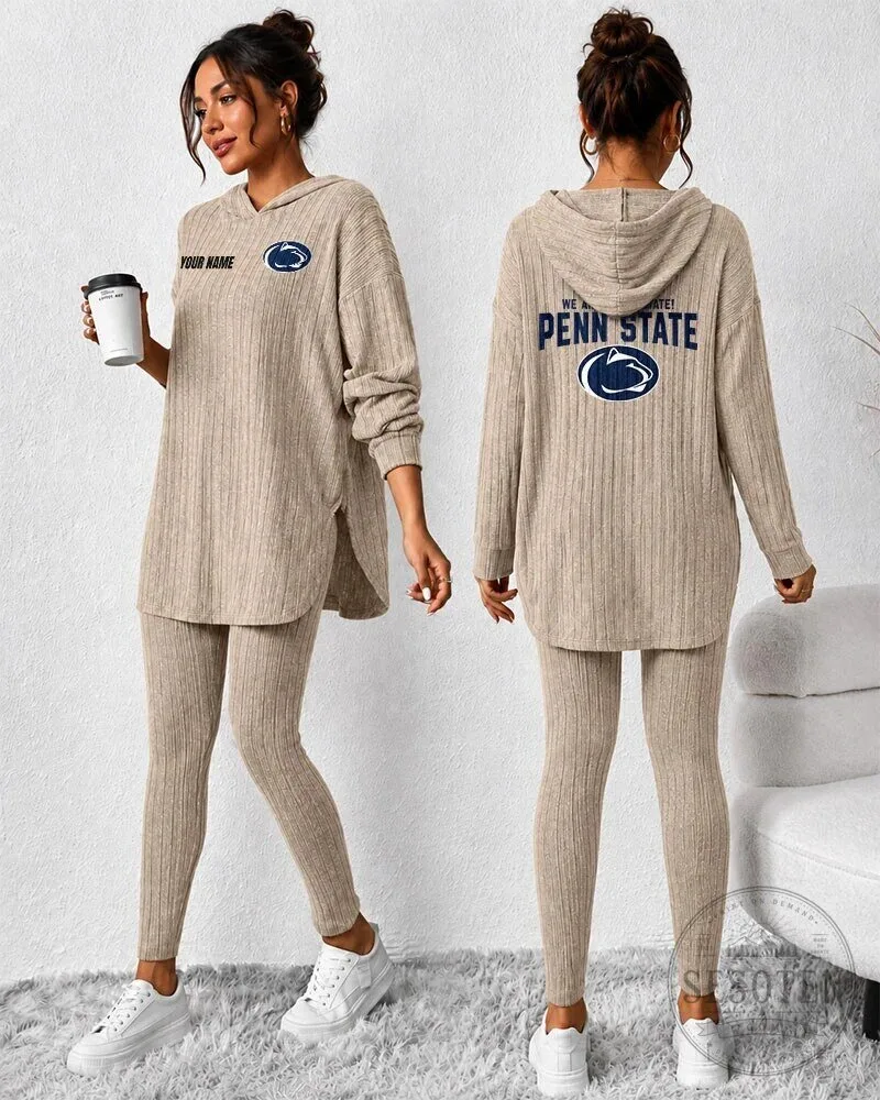 Penn State Nittany Lions Women's Ribbed Hoodie and Leggings Set
