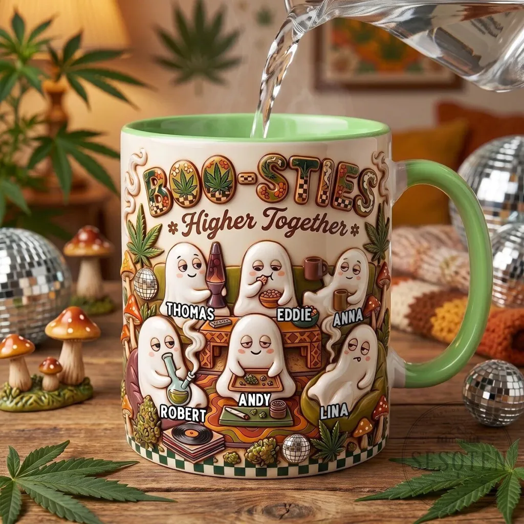 Boo-Sties Higher Together Personalized Ghost Friends Cannabis Mug Boo-Sties Higher Together Personalized Ghost Friends Cannabis Mug