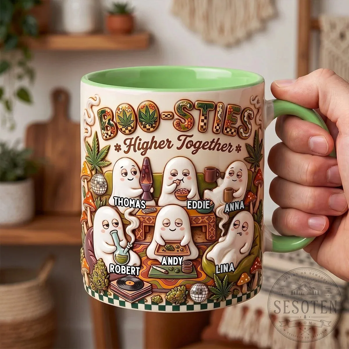 Boo-Sties Higher Together Personalized Ghost Friends Cannabis Mug 9 Boo-Sties Higher Together Personalized Ghost Friends Cannabis Mug
