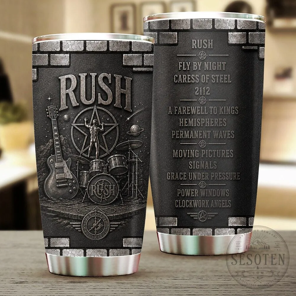Rush Band Albums and Instruments Stainless Steel Tumbler Cup
