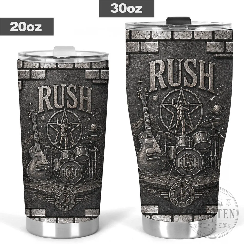 Rush Band Albums and Instruments Stainless Steel Tumbler Cup 11 Rush Band Albums and Instruments Stainless Steel Tumbler Cup