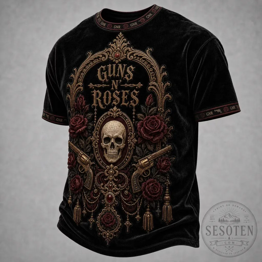 Guns N' Roses Rock Band Shirt Vintage Heavy Metal Skull T-Shirt Guns N' Roses Rock Band Shirt Vintage Heavy Metal Skull T-Shirt