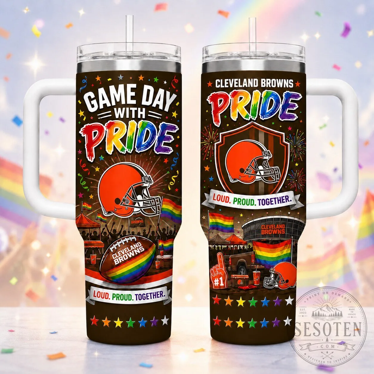 Cleveland Browns Game Day With Pride Stainless Steel Tumbler 1 Cleveland Browns Game Day With Pride Stainless Steel Tumbler