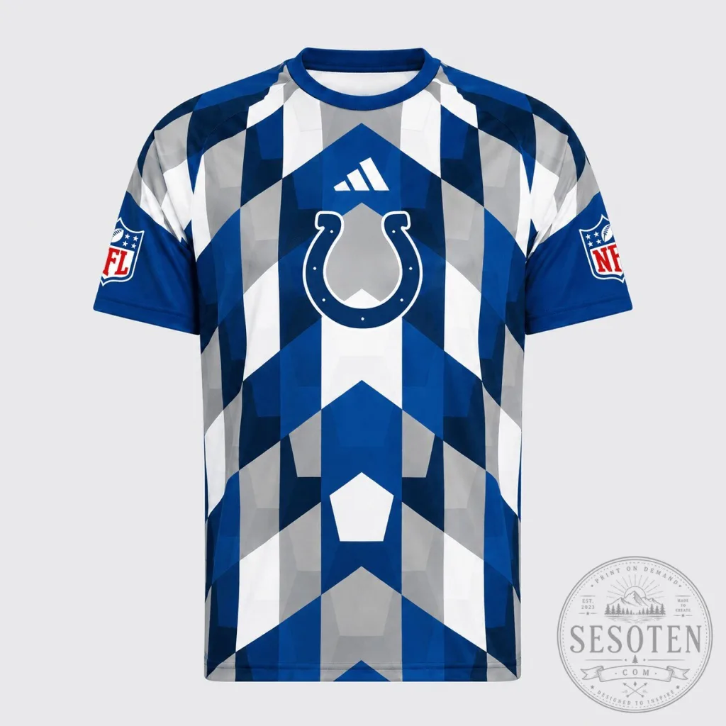 Indianapolis Colts Fan Shirt NFL Geometric Performance T-Shirt Indianapolis Colts Fan Shirt NFL Geometric Performance T-Shirt