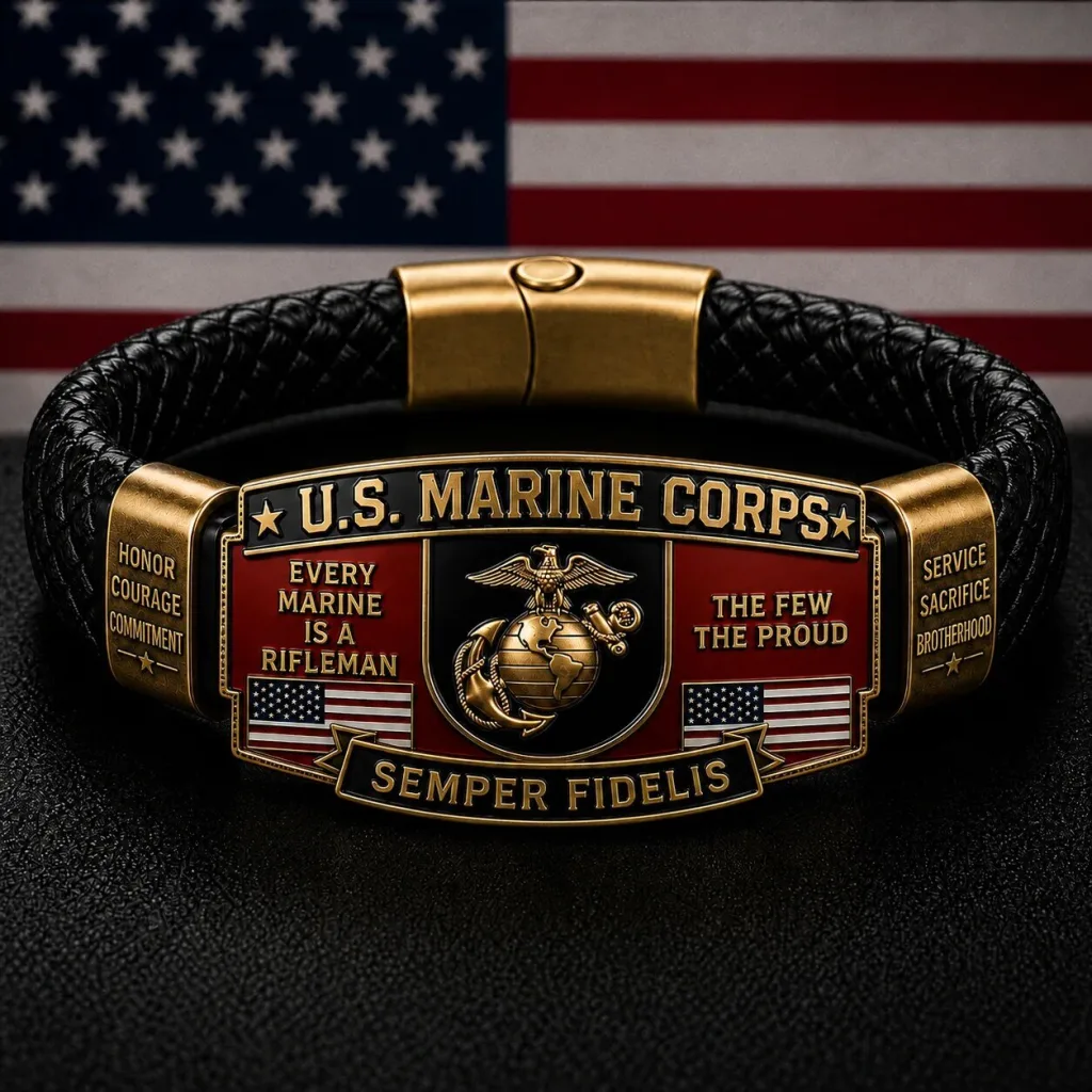 United States Marine Corps Semper Fidelis Honor Courage Commitment Bracelet United States Marine Corps Semper Fidelis Honor Courage Commitment Bracelet