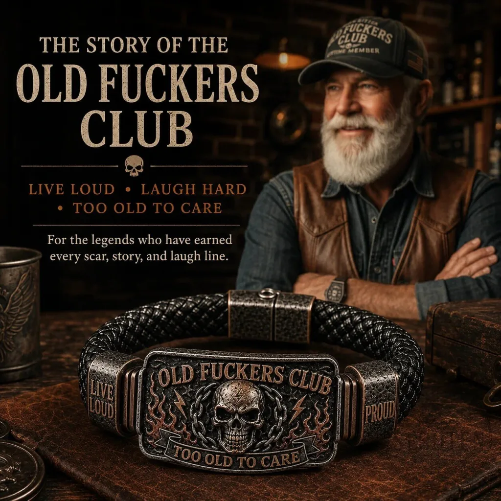 Old Fuckers Club Live Loud Skull Too Old To Care Bracelet Old Fuckers Club Live Loud Skull Too Old To Care Bracelet