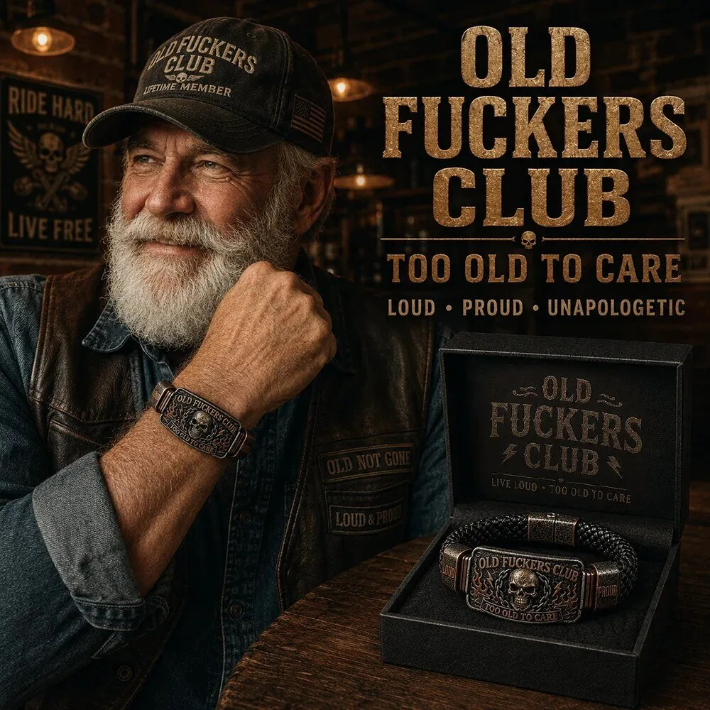 Old Fuckers Club Live Loud Skull Too Old To Care Bracelet 25 Old Fuckers Club Live Loud Skull Too Old To Care Bracelet