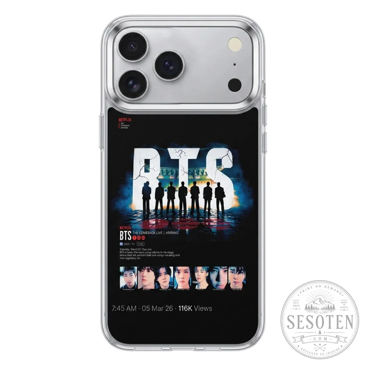 BTS Bangtan Boys K-Pop Group Photo Clear iPhone Case 40 BTS Bangtan Boys K-Pop Group Photo Clear iPhone Case
