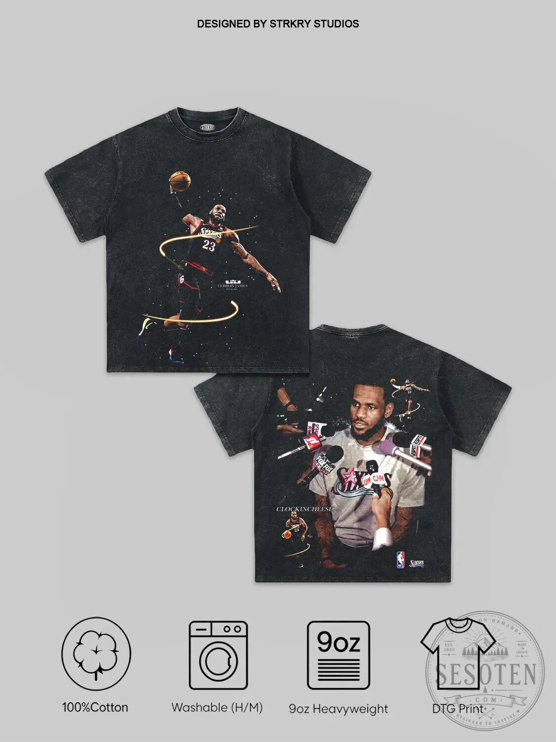Basketball Graphic Tee featuring LeBron James and the Philadelphia 76ers
