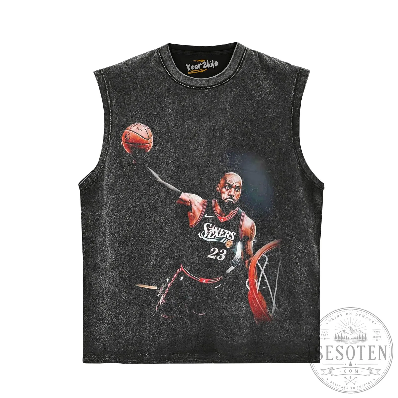 LeBron James Slam Dunk Basketball Player Black Graphic T-Shirt 13 LeBron James Slam Dunk Basketball Player Black Graphic T-Shirt