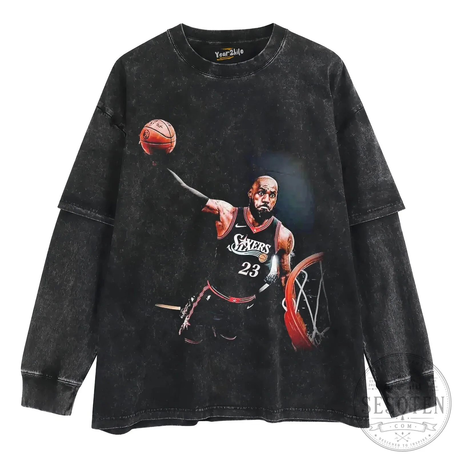 LeBron James Slam Dunk Basketball Player Black Graphic T-Shirt 14 LeBron James Slam Dunk Basketball Player Black Graphic T-Shirt