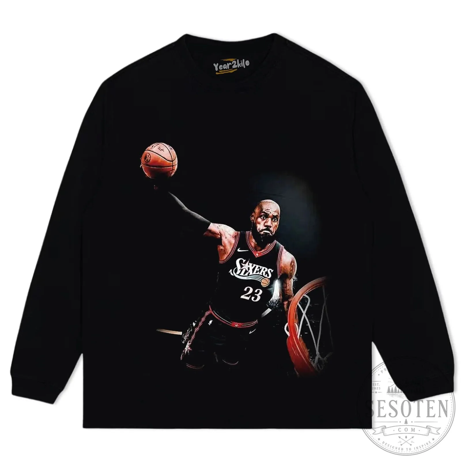 LeBron James Slam Dunk Basketball Player Black Graphic T-Shirt 15 LeBron James Slam Dunk Basketball Player Black Graphic T-Shirt