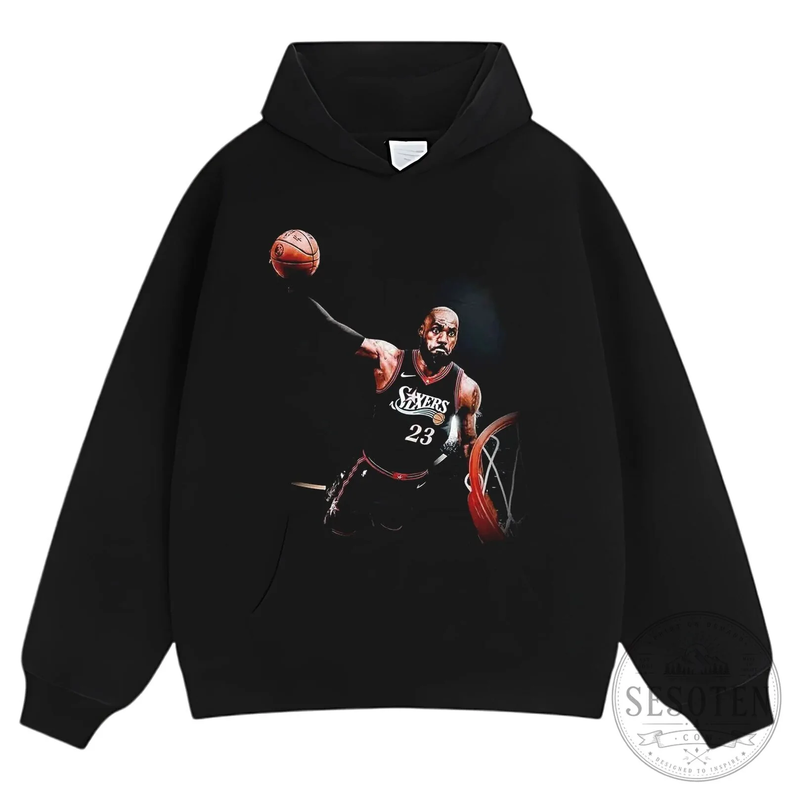 LeBron James Slam Dunk Basketball Player Black Graphic T-Shirt 17 LeBron James Slam Dunk Basketball Player Black Graphic T-Shirt