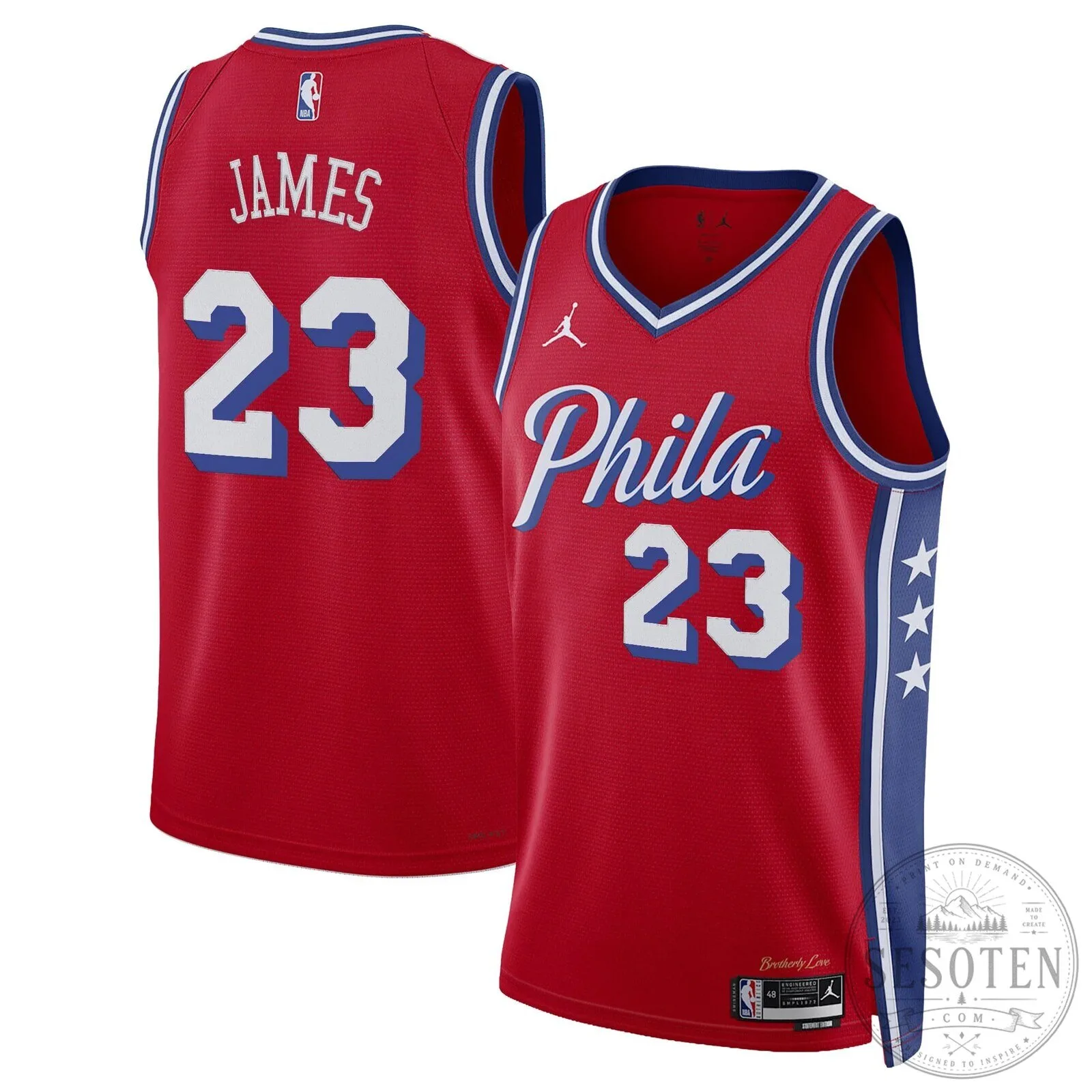 Blue Stitched Basketball Jersey of LeBron James for the Philadelphia 76ers 9 Blue Stitched Basketball Jersey of LeBron James for the Philadelphia 76ers
