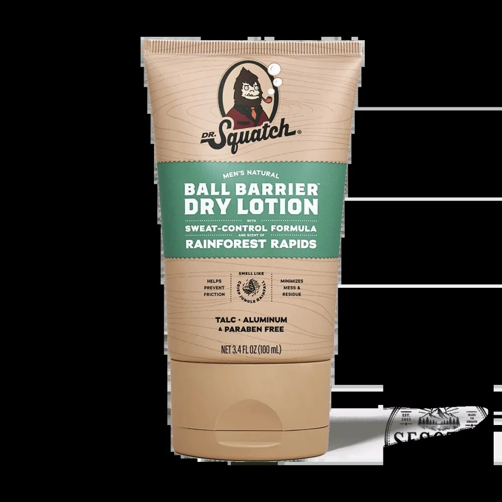 Dr. Squatch Men's Natural Ball Barrier Dry Lotion Rainforest Rapids Scent Dr. Squatch Men's Natural Ball Barrier Dry Lotion Rainforest Rapids Scent