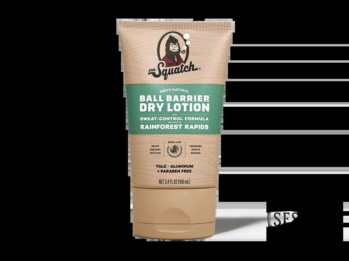 Dr. Squatch Men's Natural Ball Barrier Dry Lotion Rainforest Rapids Scent 8 Dr. Squatch Men